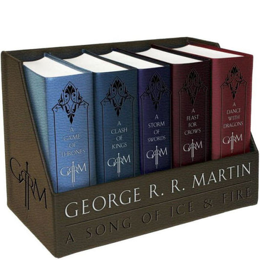 George R. R. Martin's A Game of Thrones Leather-Cloth Boxed Set (Song of Ice and Fire Series): A Game of Thrones, A Clash of Kings, A Storm of Swords, A Feast for Crows, and A Dance with Dragons