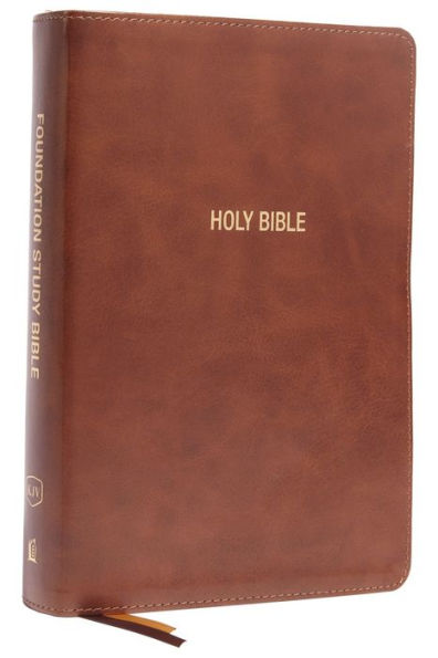 KJV, Foundation Study Bible, Large Print, Leathersoft, Brown, Red Letter, Thumb Indexed, Comfort Print: Holy Bible, King James Version