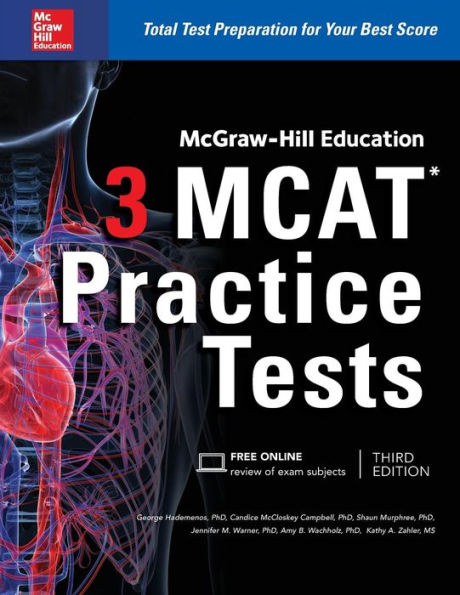 McGraw-Hill Education 3 MCAT Practice Tests, Third Edition