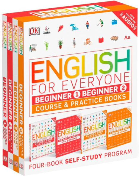 English for Everyone: Beginner Box Set: Course and Practice Books-Four-Book Self-Study Program